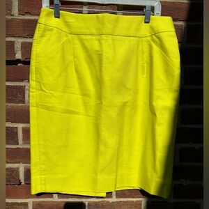 Like New Condition bright yellow/ neon J Crew Pencil Skirt size 8